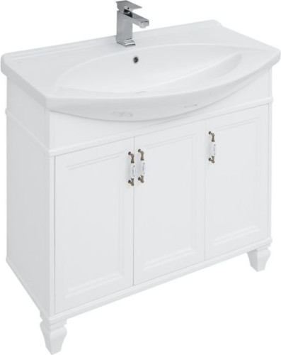Тумба с раковиной Aquanet Валенса NEW 105 белый