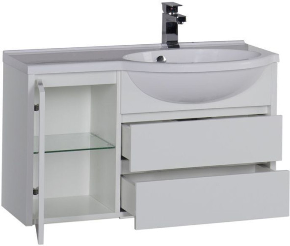 Тумба с раковиной Aquanet Лайн 90 R белый