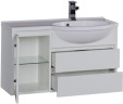 Тумба с раковиной Aquanet Лайн 90 R белый