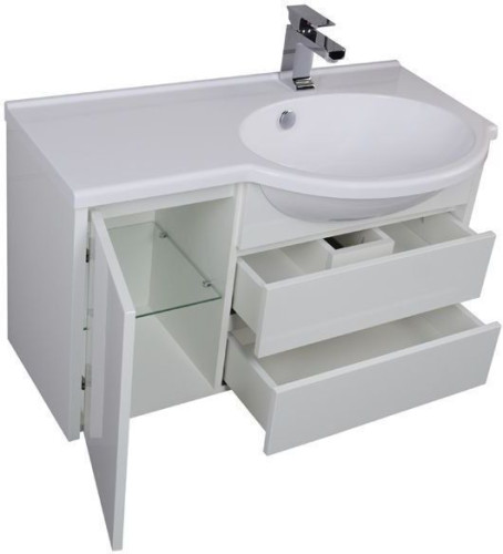 Тумба с раковиной Aquanet Лайн 90 R белый