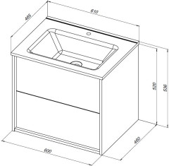 Тумба под раковину Aquanet Lino 60 (Flat) дуб веллингтон
