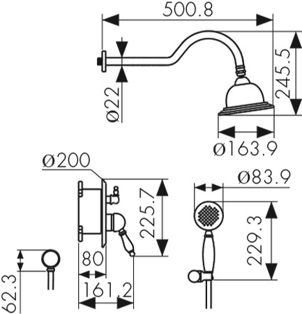 Душевая система KAISER Vincent (31077-1)