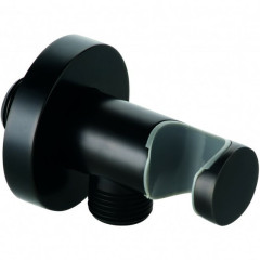 Шланговое подключение Kludi A-Qa 6054739-00 с держателем для ручного дужа, черный матовый (6054739-00)