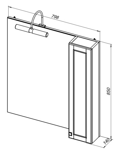 Зеркало-шкаф Aquanet Эрвин 80 черный