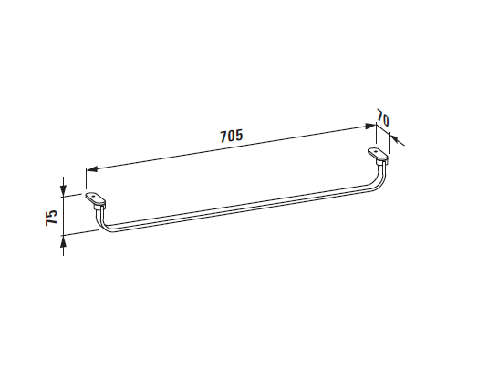 Полотенцедержатель Laufen LIVING SQUARE хромированный для раковины 750 мм