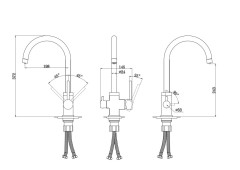 Смеситель для кухни Paulmark ESSEN, антрацит, 213211-401, Paulmark