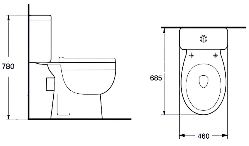Унитаз напольный Loranto 685x460x780 с сиденьем полипропилен, белый (CS-B1688)