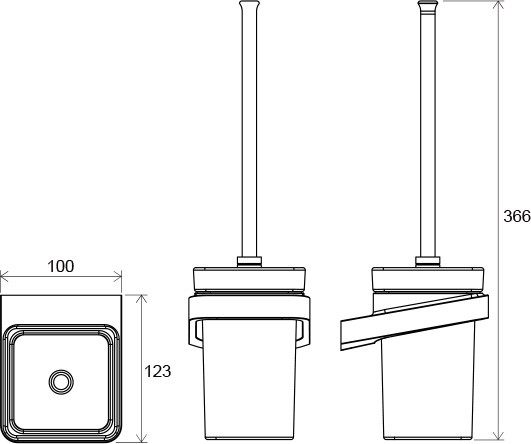 Ёрш для унитаза Ravak 10° стекло, хром (X07P330)