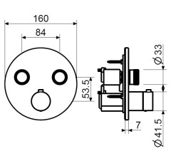 Внешняя часть встраиваемого смесителя Plumberia Selection PSB1902NO