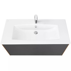 Тумба под раковину AQUATON Сохо 100 подвесная, Дуб Веллингтон/Графит софт (1A258201AJA00)