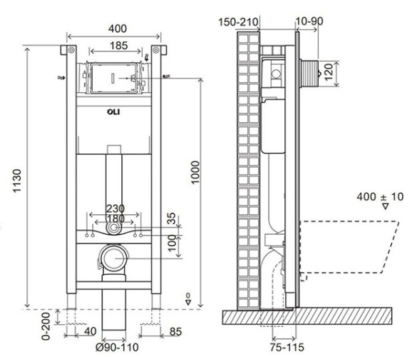 Унитаз с инсталляцией Aquanet Tavr 2.0 W/886668SDOO
