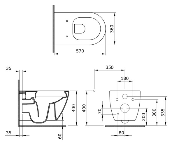 Чаша унитаза подвесного Bocchi Venezia 1295-005-0129 черная