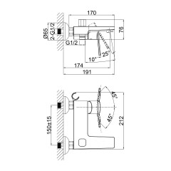 Смеситель для ванны D&amp;K Rhein DA1323201, хром