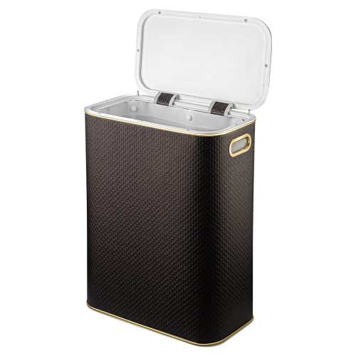 Корзина для белья Geralis PCG-B PUNTO шоколад, кант золото, стандартная