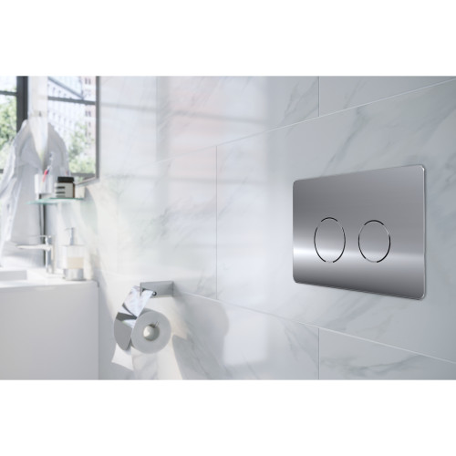 Кнопка смыва Azario 24.7х2.4х16 , пластик, цвет Хром глянцевый (AZ-8200-0084/AZ-P57-0120)