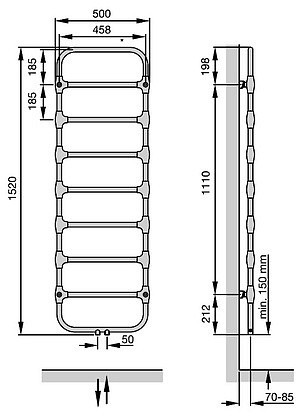 Полотенцесушитель Zehnder Nobis NOB-150-050