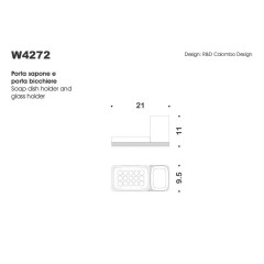 Мыльница со стаканом Colombo Design Time W4272.000