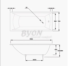 Чугунная ванна Byon Milan