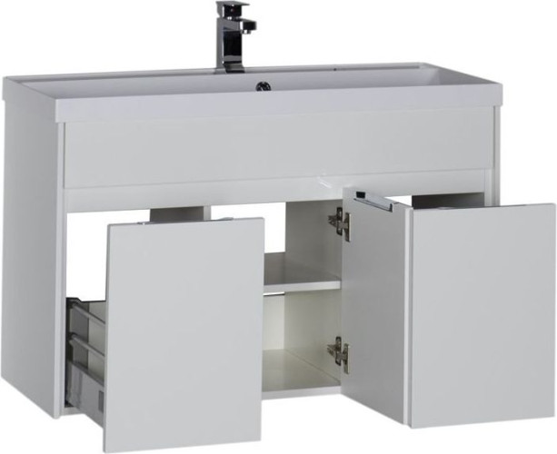 Тумба с раковиной Aquanet Латина 100 белый