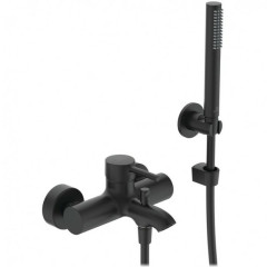 Смеситель для ванны Ideal Standard Ceraline с душевым гарнитуром, керамический картридж, черный шелк (BC270XG)