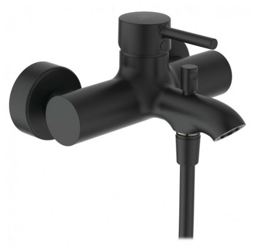 Смеситель для ванны Ideal Standard Ceraline с душевым гарнитуром, керамический картридж, черный шелк (BC270XG)
