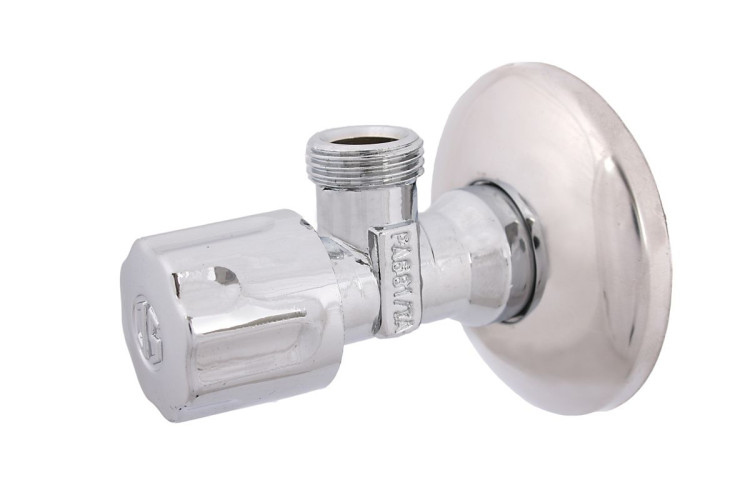 Schlosser, угловой вентиль без компрессионной гайки, подключение 1/2"х3/8", цвет хром