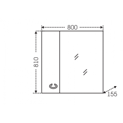 Зеркальный шкаф СанТа Коралл 80
