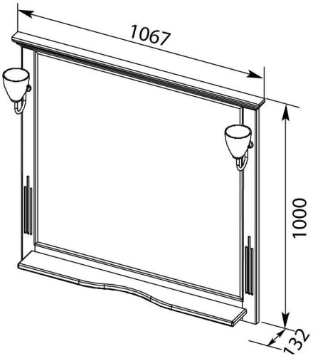 Зеркало Aquanet Лагуна 105 белый