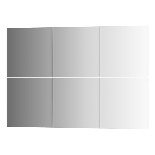 Зеркальная плитка с фацетом 10 мм - комплект 6 шт квадрат 25х25 см; серебро Refractive EVOFORM BY 1505