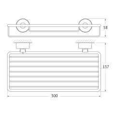 Полочка-решетка 30 cm (хром) (FBS) NOS 049