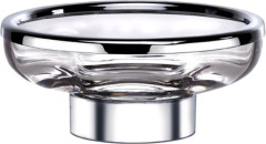 Surya Crystal, мыльница на металлическом основании 11,5х11,5хh4,5 см, прозрачное стекло, цвет хром