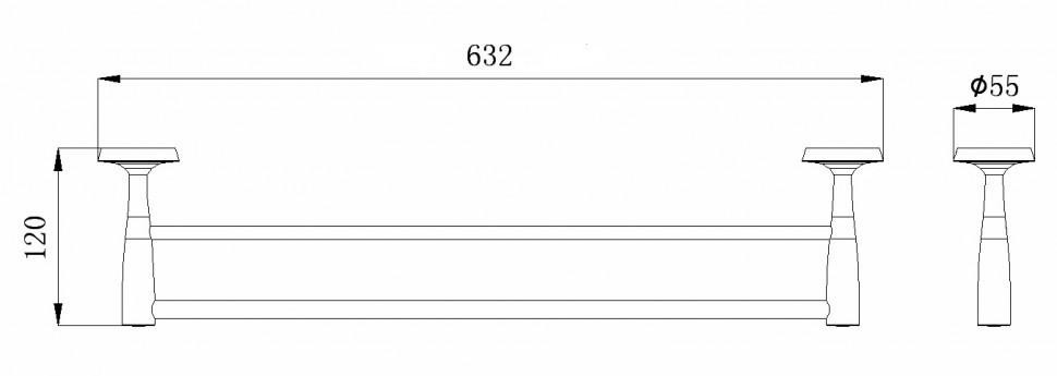 Держатель для полотенец Rush Balearic BA39532 двойной