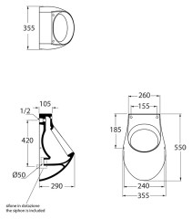 Писсуар Azzurra Nuvola NUV100/OR