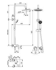 Душевая колонна VIDIMA BALANCE с однорукоятковым смесителем для душа (BA271AA )