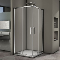 Душевой угол Veconi Rovigo RV-29, 800x800x1900 хром, стекло прозрачное