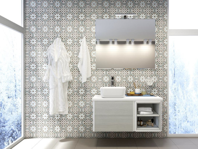 Тумба под раковину AQUATON Брук 60 подвесная с двумя ящиками, дуб латте (1A201901BCDL0)