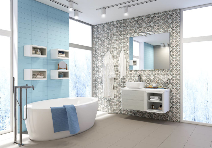 Тумба под раковину AQUATON Брук 60 подвесная с двумя ящиками, дуб латте (1A201901BCDL0)