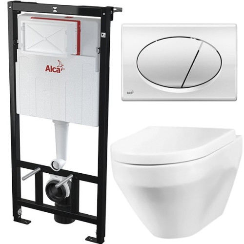 Комплект унитаза AM PM Spirit C701700WH + C707858WH с инсталляцией Alcaplast Sadromodul AM101/1120+M71