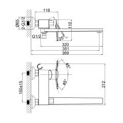 Смеситель для ванны D&amp;K Rhein DA1323301, хром
