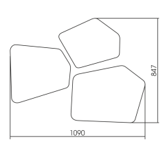 Комплект зеркал AZARIO Bionic бесконтактный сенсор, 3 элемента (LED-00002547)