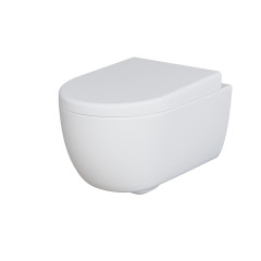 Унитаз Abner 103T20101R (545*360*330) БЕЛЫЙ МАТОВЫЙ подвесной БЕЗОБОДКОВЫЙ с толстой крышкой