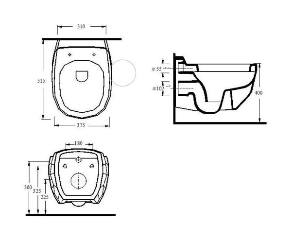 Унитаз подвесной beWash Bekinger с сиденьем микролифт белый глянец 87303201 + EVKK870501054