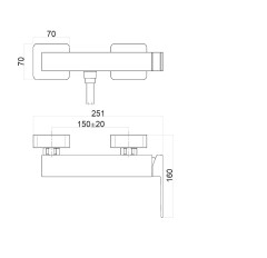 Смеситель для душа Fiore KUBE 100NN8542, черный