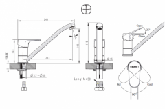 Смеситель для кухни Bravat Alfa хром (F7120178CP-2)