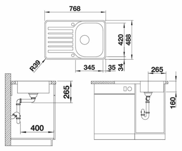 Кухонная мойка Blanco Lantos 45S IF Compact