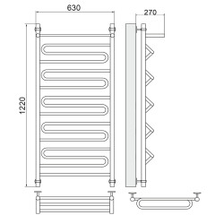 Полотенцесушитель Ника CURVE ЛZ ВП 120/60