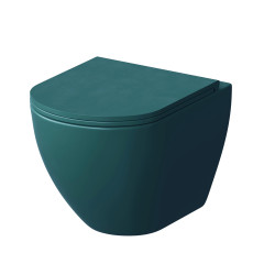 Унитаз Grossman GR-4455OLMS (485*360*375) ЗЕЛЕНЫЙ МАТОВЫЙ подвесной БЕЗОБОДКОВЫЙ с тонкой крышкой