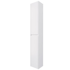 Пенал SLIM, 30 см, подвесной/напольный, универсальный, 2 дверцы, 4 стеклянные полки, белый глянец