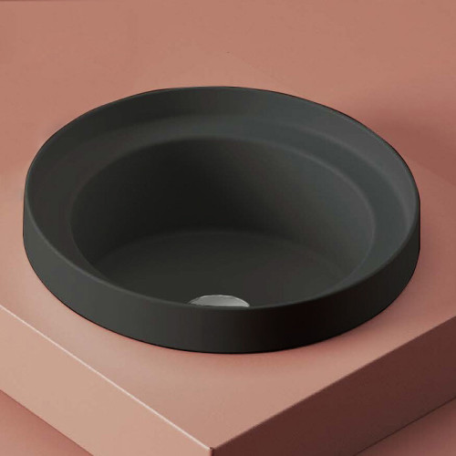 Раковина Artceram FUORI SCALA 403*403*170 отверстия для смесителя-отсутствуют черный матовый