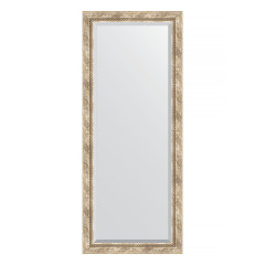 Зеркало настенное с фацетом EVOFORM в багетной раме прованс с плетением, 63х153 см, BY 3563